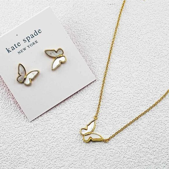 Kate Spade Butterfly Earring and Necklace Set